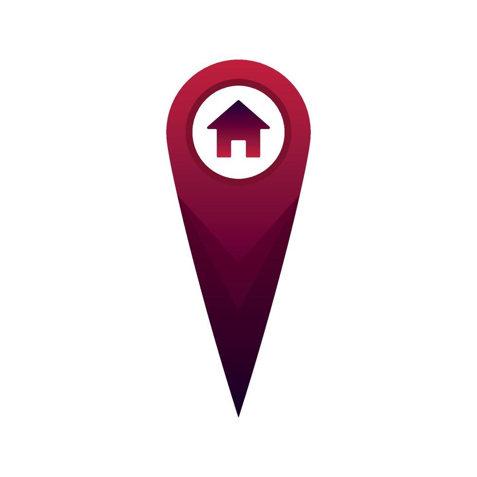 ícone de modelo de design de elemento de logotipo de localização de casa vetor