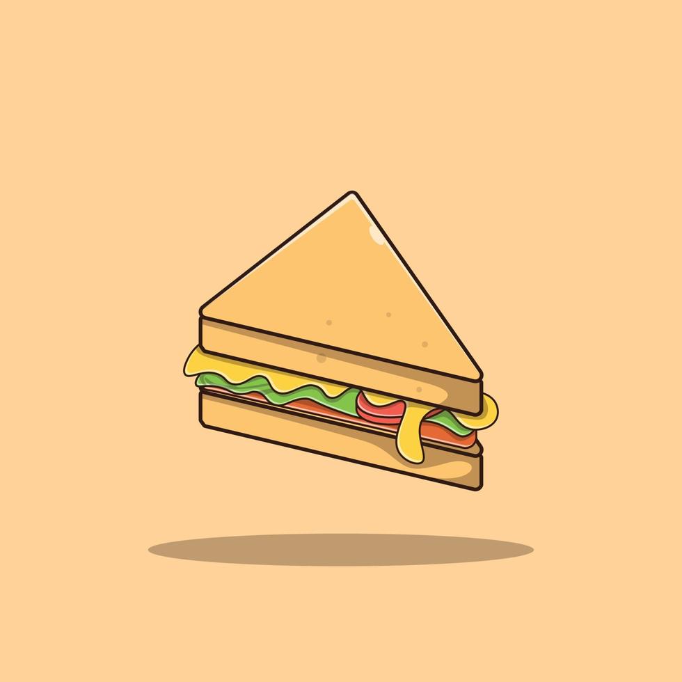 ilustração de ícone vetorial de sanduíche, coleção de fast food vetor