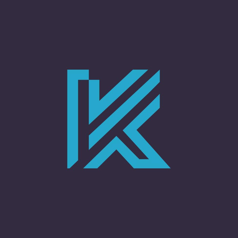 modelo de design de logotipo minimalista letra k vetor