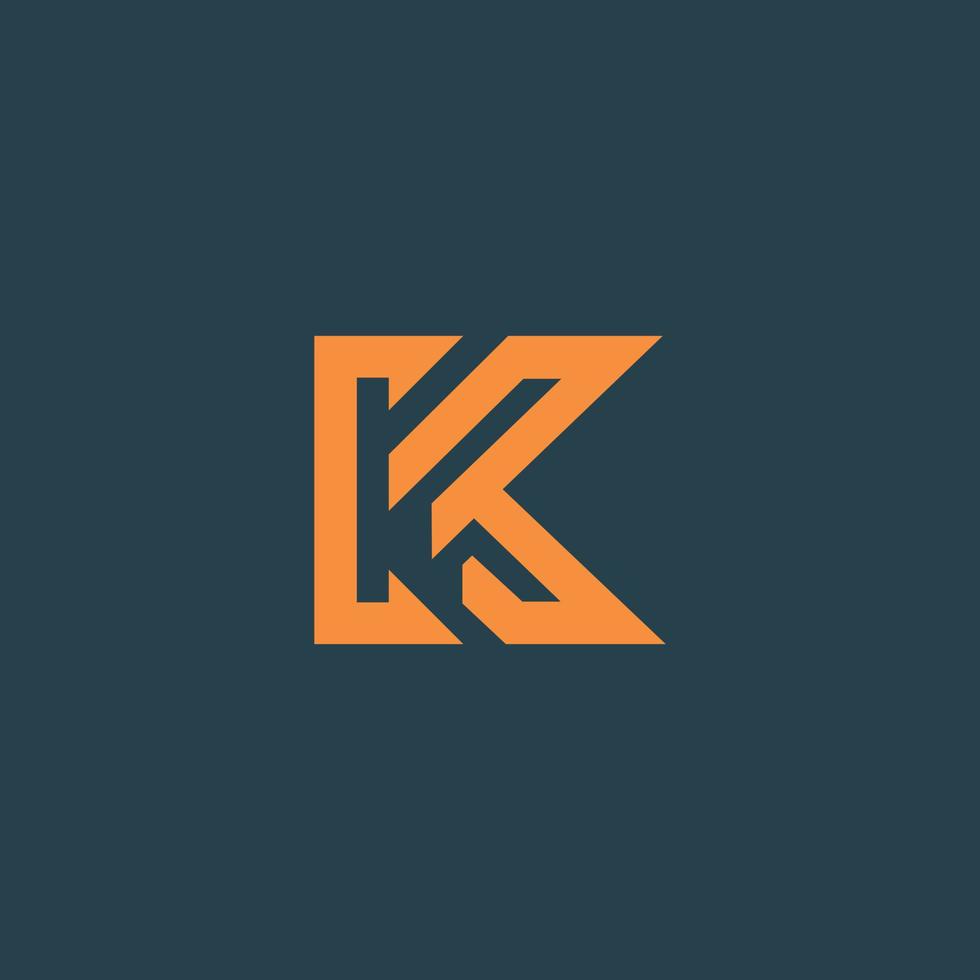 modelo de design de logotipo minimalista letra k vetor