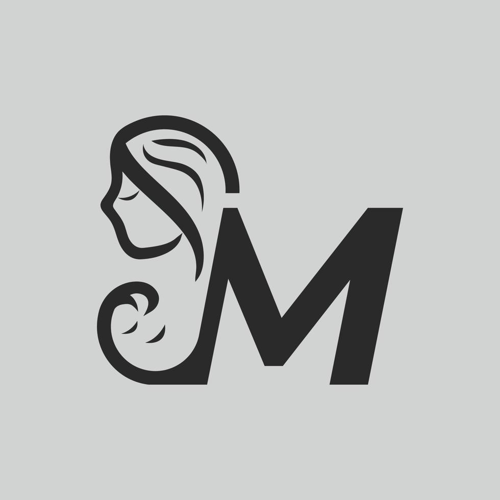 letra do logotipo do dia das mães m. belo logotipo de vetor. m delinear o logotipo da carta criativa vetor