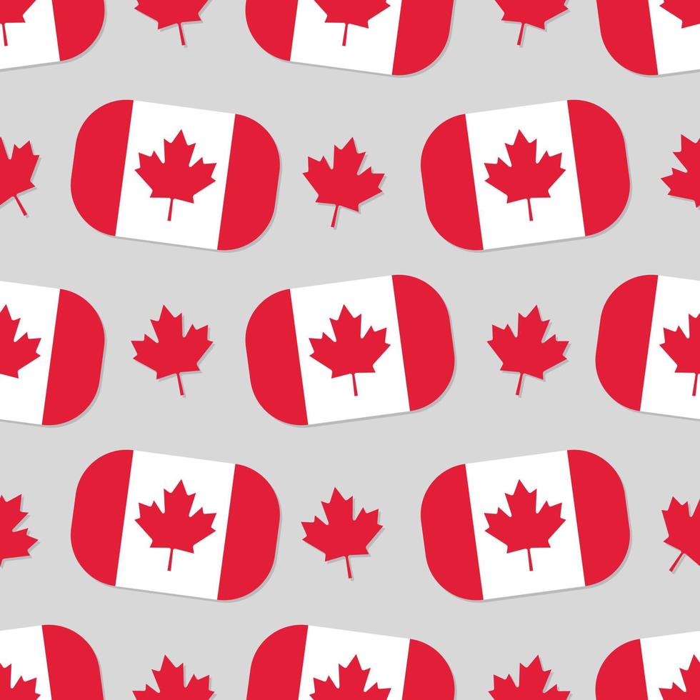 bandeira do Canadá sem costura em padrão de estilo simples vetor