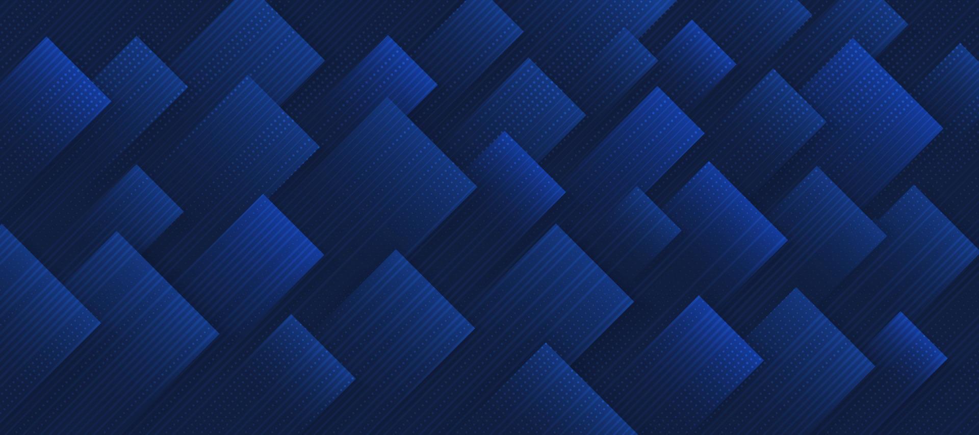 forma quadrada geométrica abstrata sobre fundo azul marinho escuro. design de padrão de retângulo em camadas de sobreposição de luxo. você pode usar para capa, modelo, pôster, banner web. vetor eps10