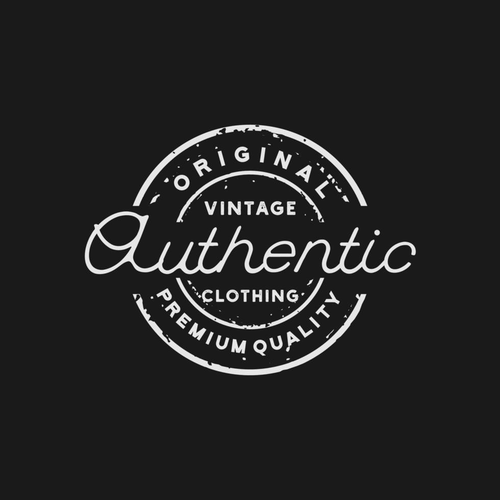 Design de logotipo clássico vintage retrô rótulo distintivo para roupas de pano vetor