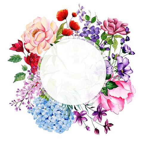 Quadro floral em aquarela vetor