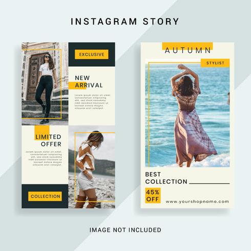 Modelo de história do Instagram de mídia social vetor