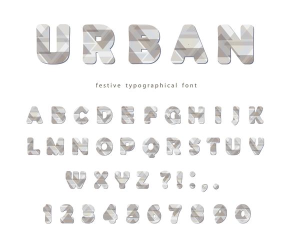 Fonte urbana moderna. Letras e números estilizados vetor