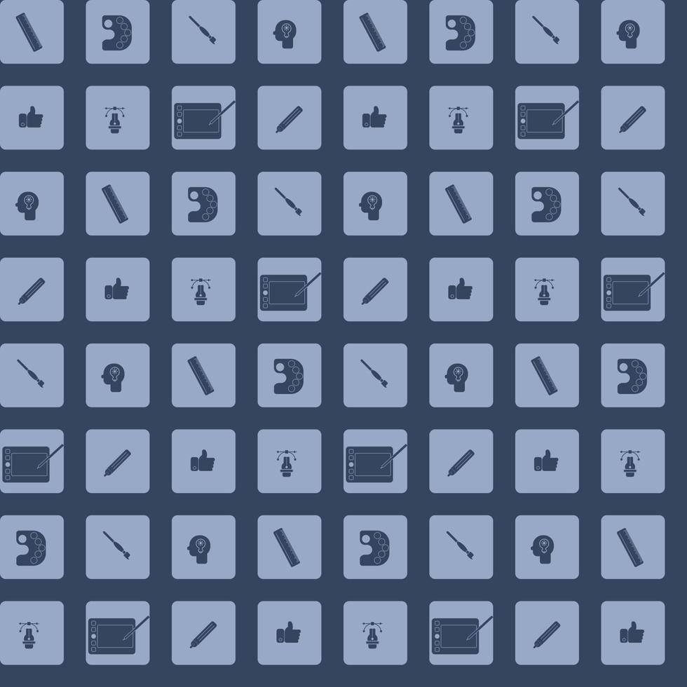 ferramentas de desenho para padrão de criatividade plana sem costura vetor