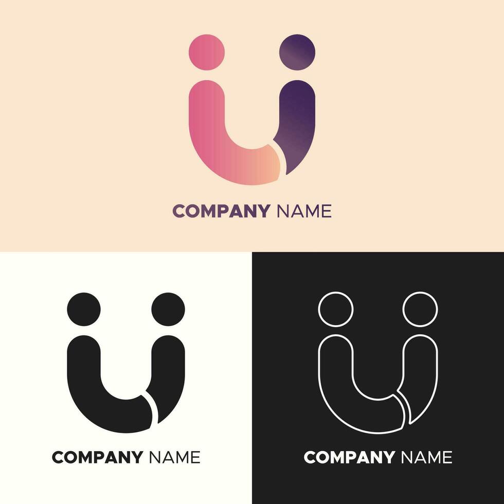 ilustração vetorial gráfico de logotipo com forma de u. perfeito para logotipo da empresa, logotipo da instituição, etc vetor