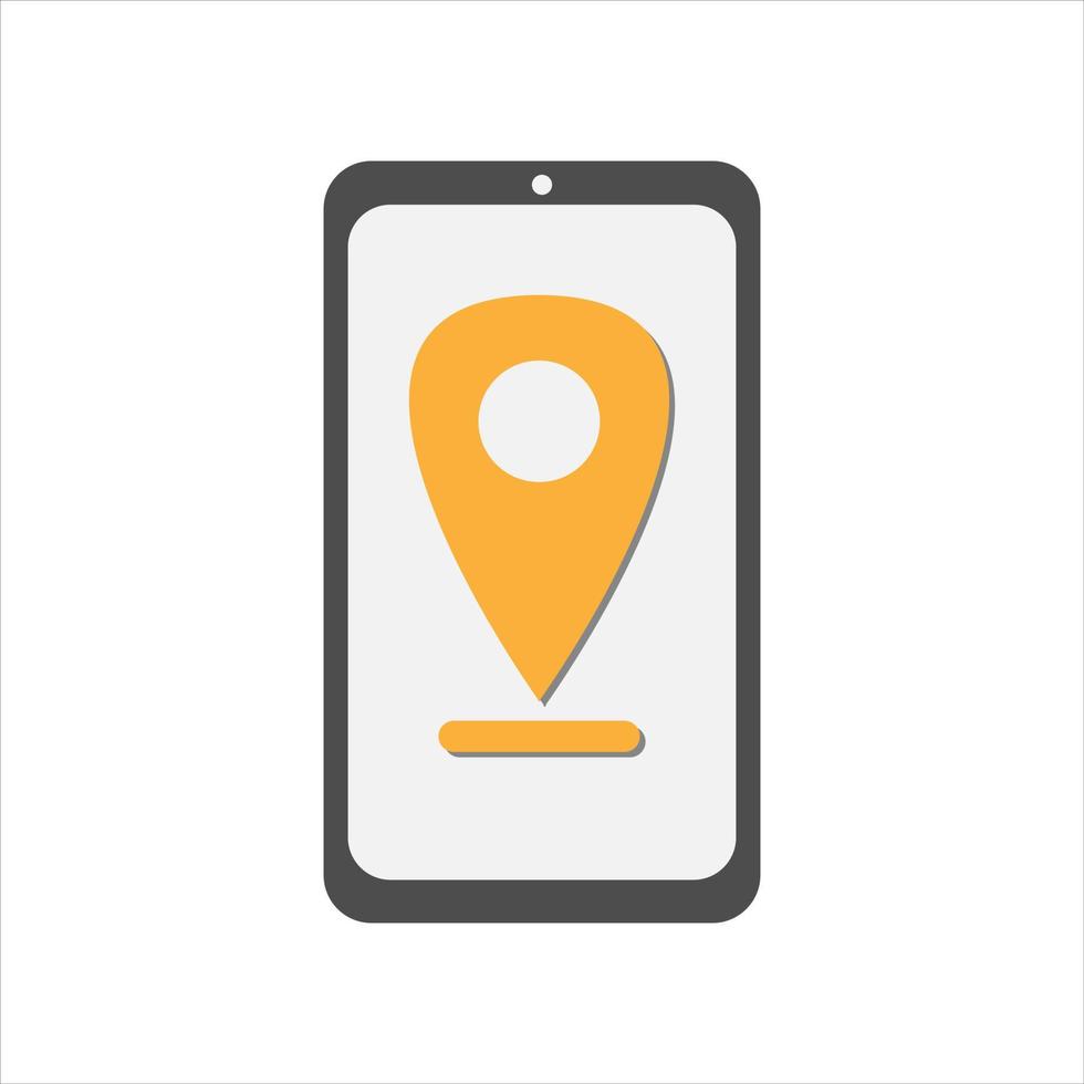 ícone de smartphone de navegação de mapa de cidade mínimo estilo cartoon. interface de aplicativo móvel, geolocalização, conceito. vetor