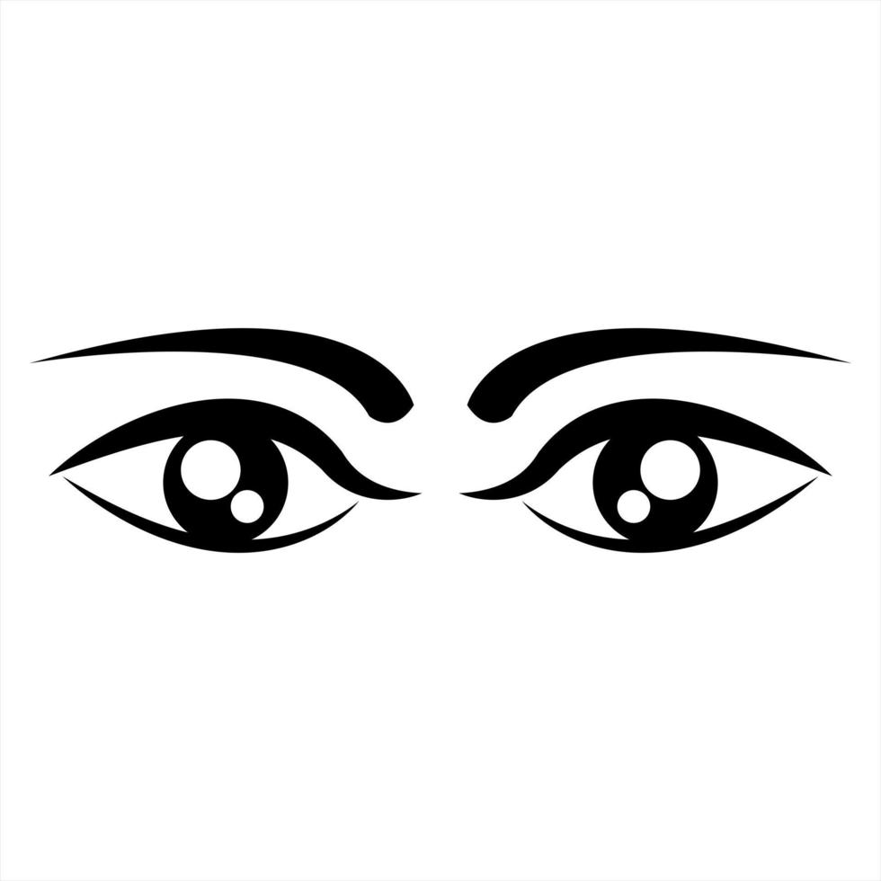 olho de desenho animado simples preto e branco. ilustração vetorial vetor
