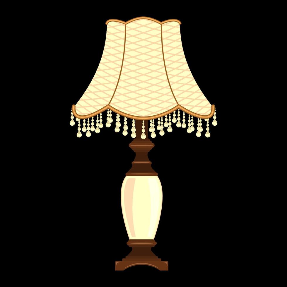 lâmpada de mesa estilo cartoon isolado fundo branco vetor