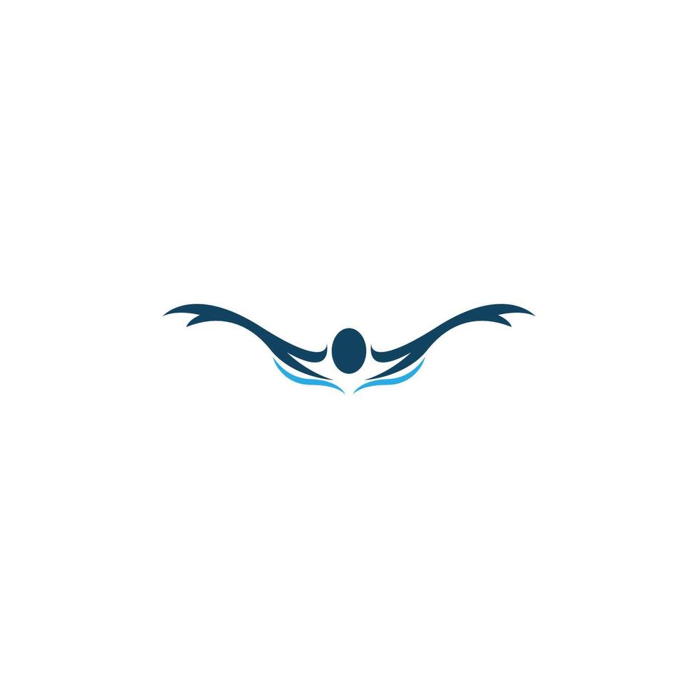 nadar. ilustração de conceito de design de logotipo de ícone de natação vetor