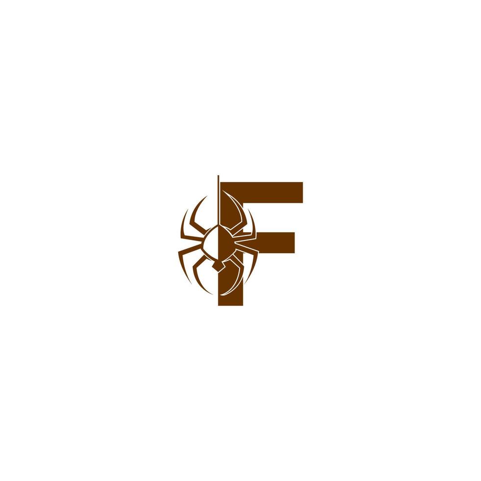 letra f com modelo de design de logotipo de ícone de aranha vetor