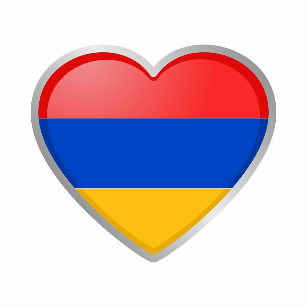 adesivo de bandeira de coração da armênia vetor