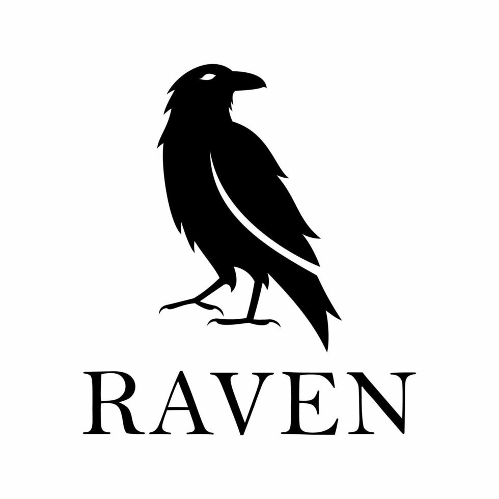 logotipo de silhueta de corvo vetor