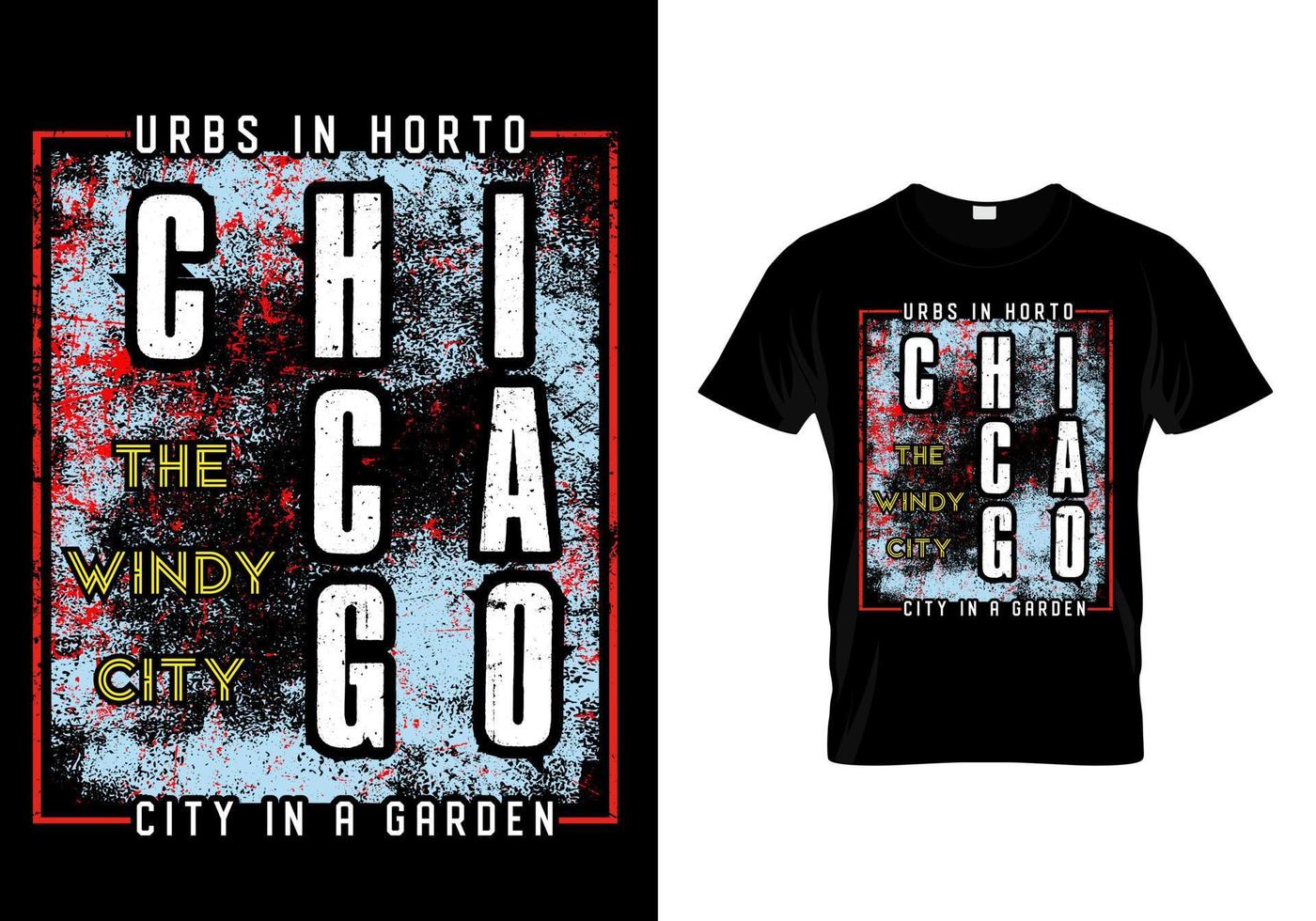 design de camiseta de desgaste urbano de chicago vetor
