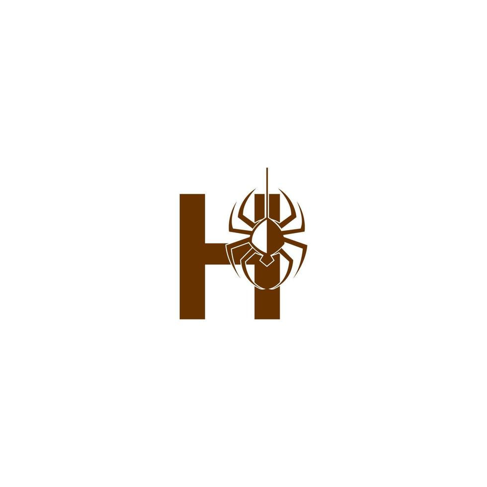 letra h com modelo de design de logotipo de ícone de aranha vetor