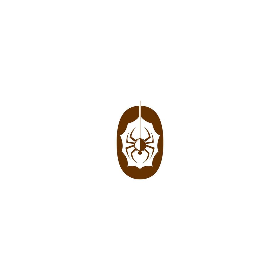 número zero com modelo de design de logotipo de ícone de aranha vetor