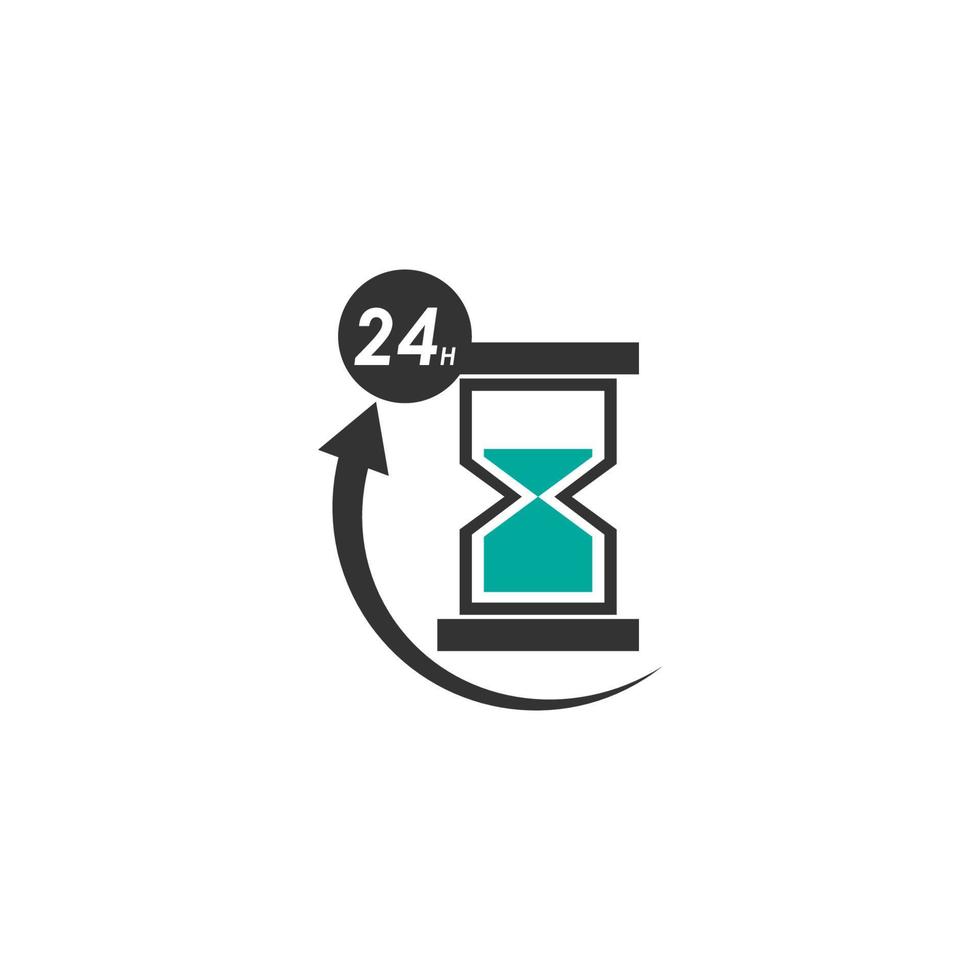 design de ilustração vetorial de logotipo de ícone de 24 horas vetor