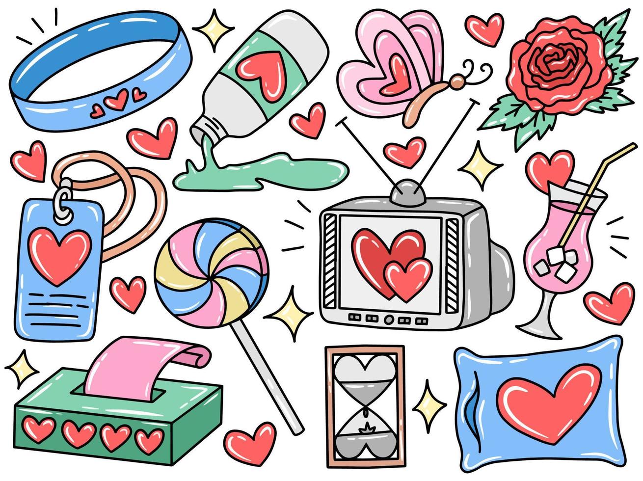 doodle de clip-art de elemento de dia dos namorados vetor