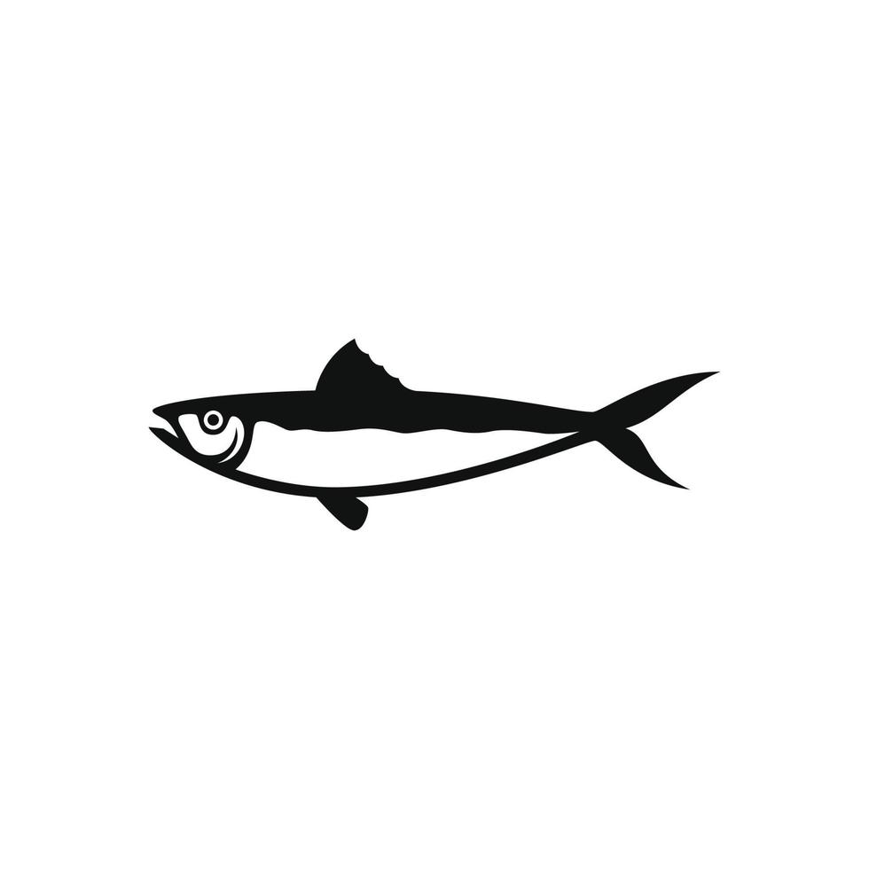 design de vetor de silhueta de sardinha para ícone de logotipo