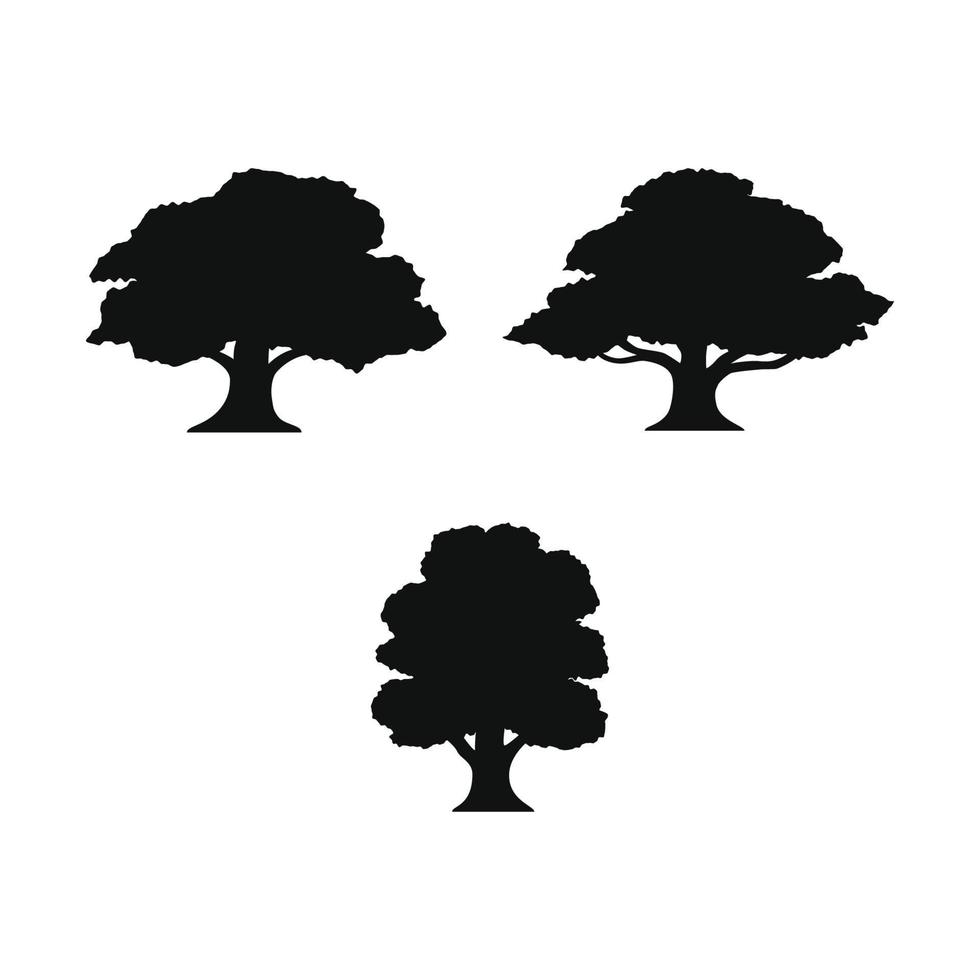 design de vetor de silhueta de carvalho para ícone de logotipo