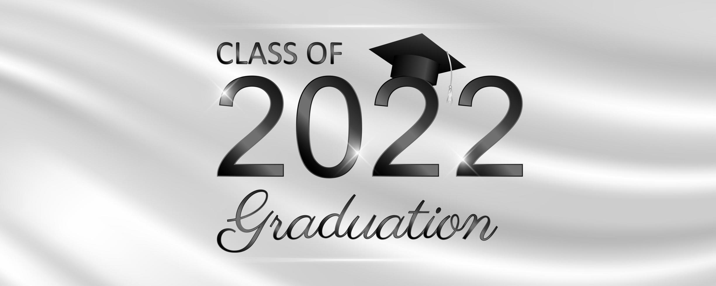 classe de 2022 design de texto de formatura para cartões, convites ou banner vetor