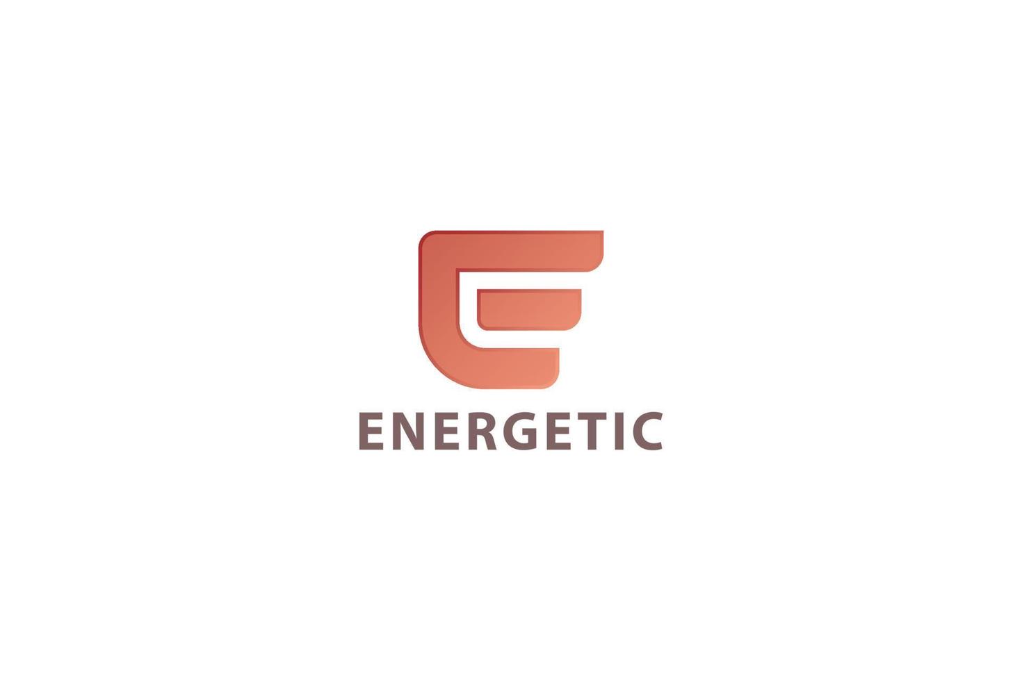 letra e 3d cor vermelha criativo moderno tecnológico simples logotipo de negócios energéticos vetor