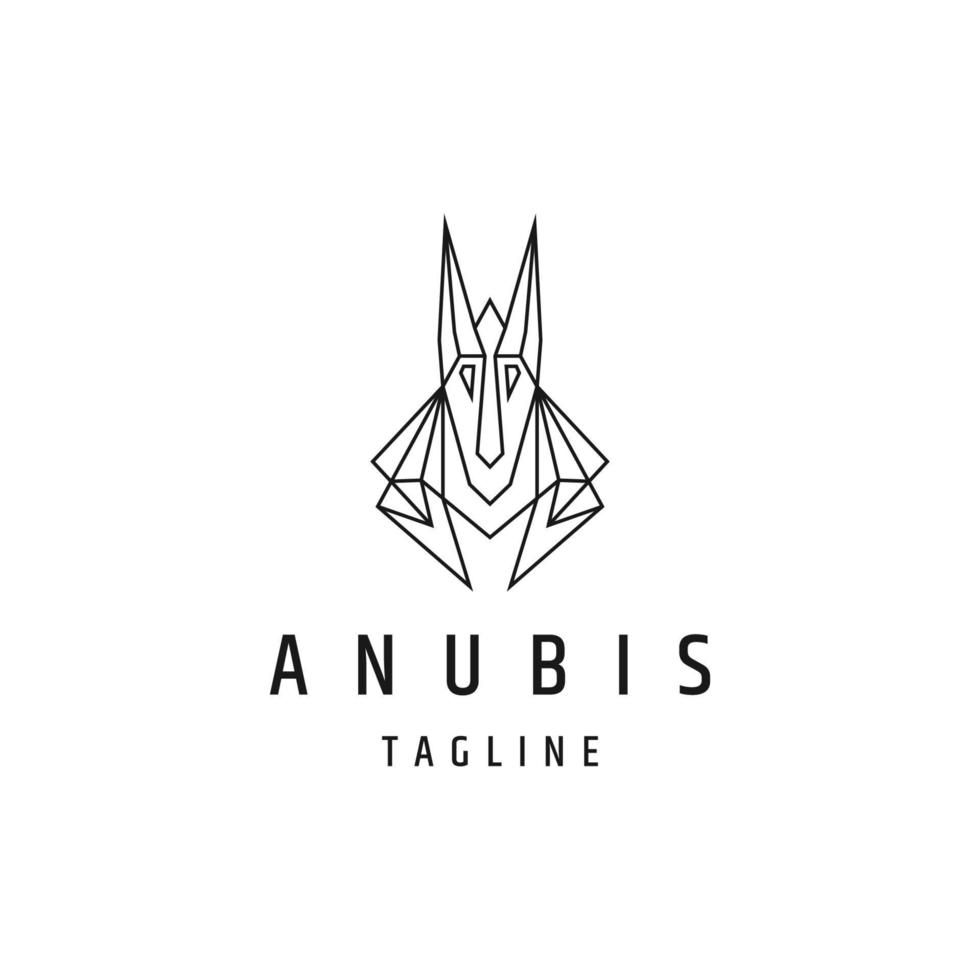 conceito de logotipo de linha anubis. modelo de design de ícone plano vetor