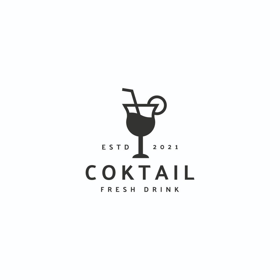 coquetel bebida fresca logotipo ícone sinal símbolo design vetor