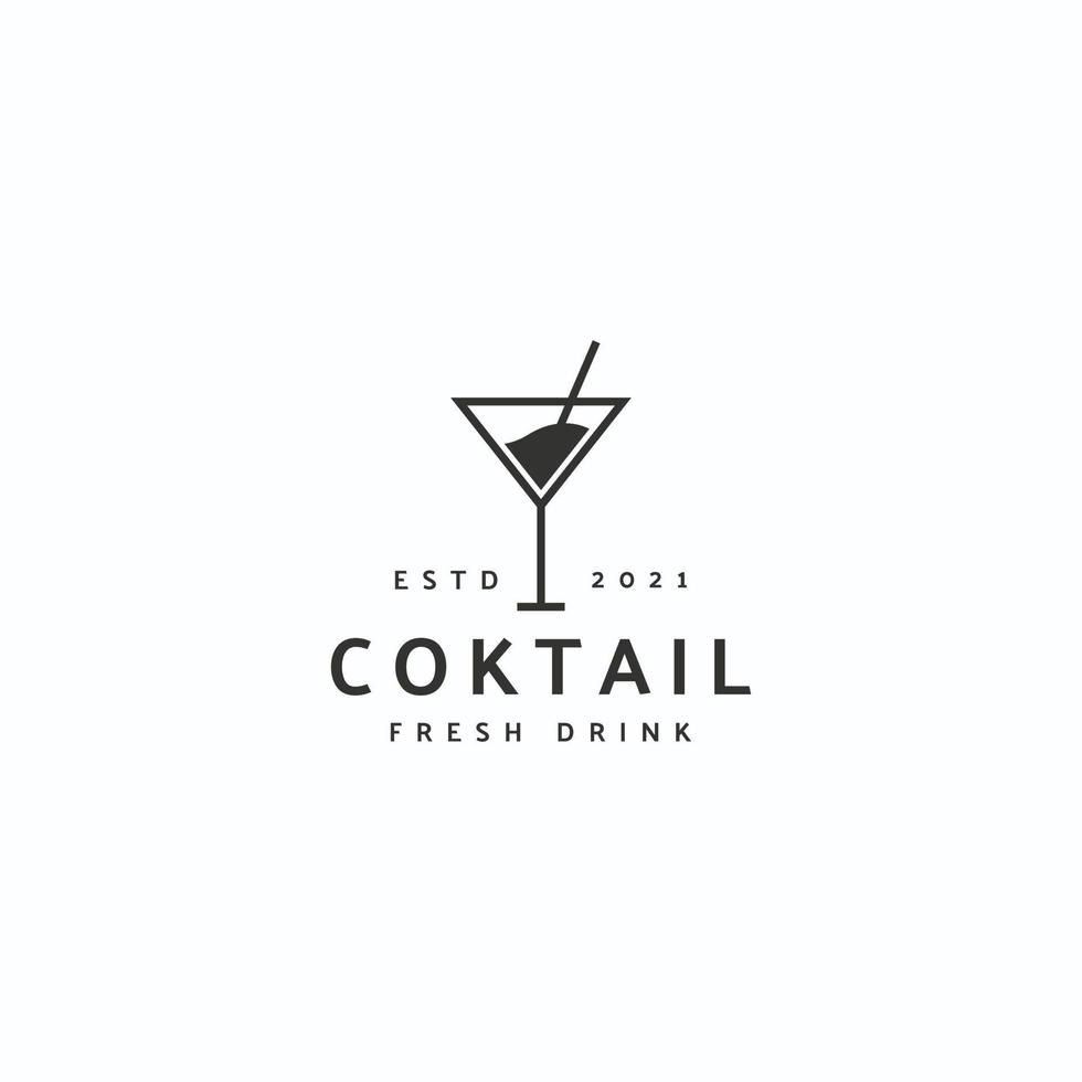 coquetel bebida fresca logotipo ícone sinal símbolo design vetor