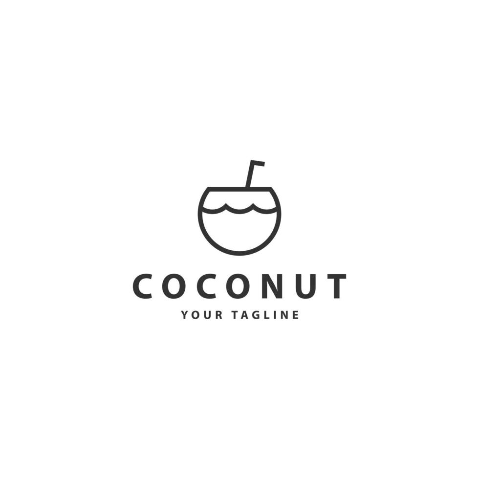 projeto de símbolo de sinal de ícone de logotipo de coco vetor