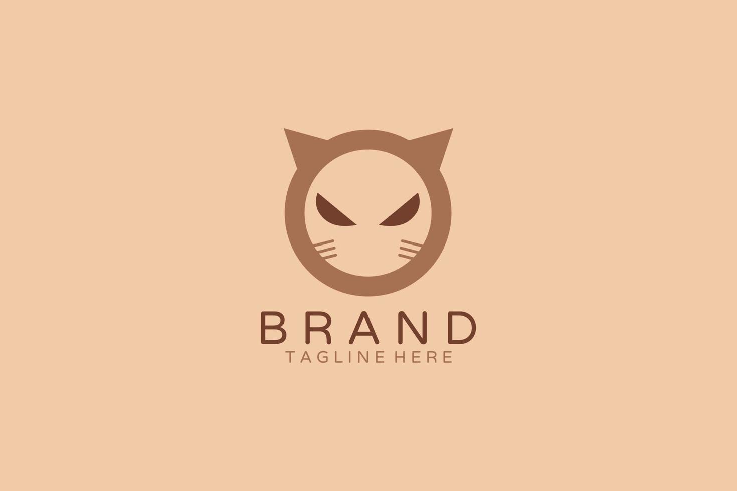 modelo de design de logotipo de letra o gato vetor