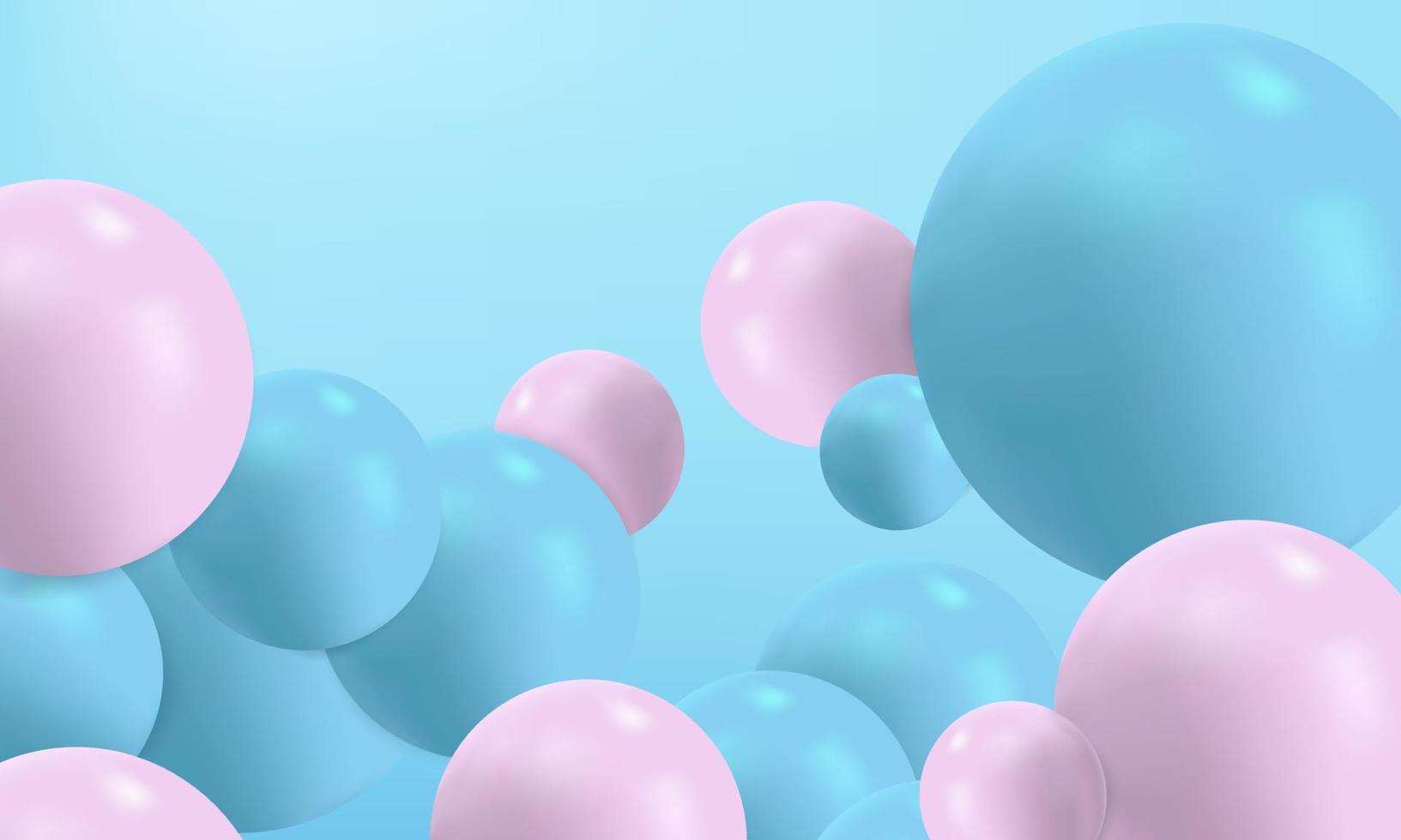 3d bola abstrata fundo rosa cor azul vetor