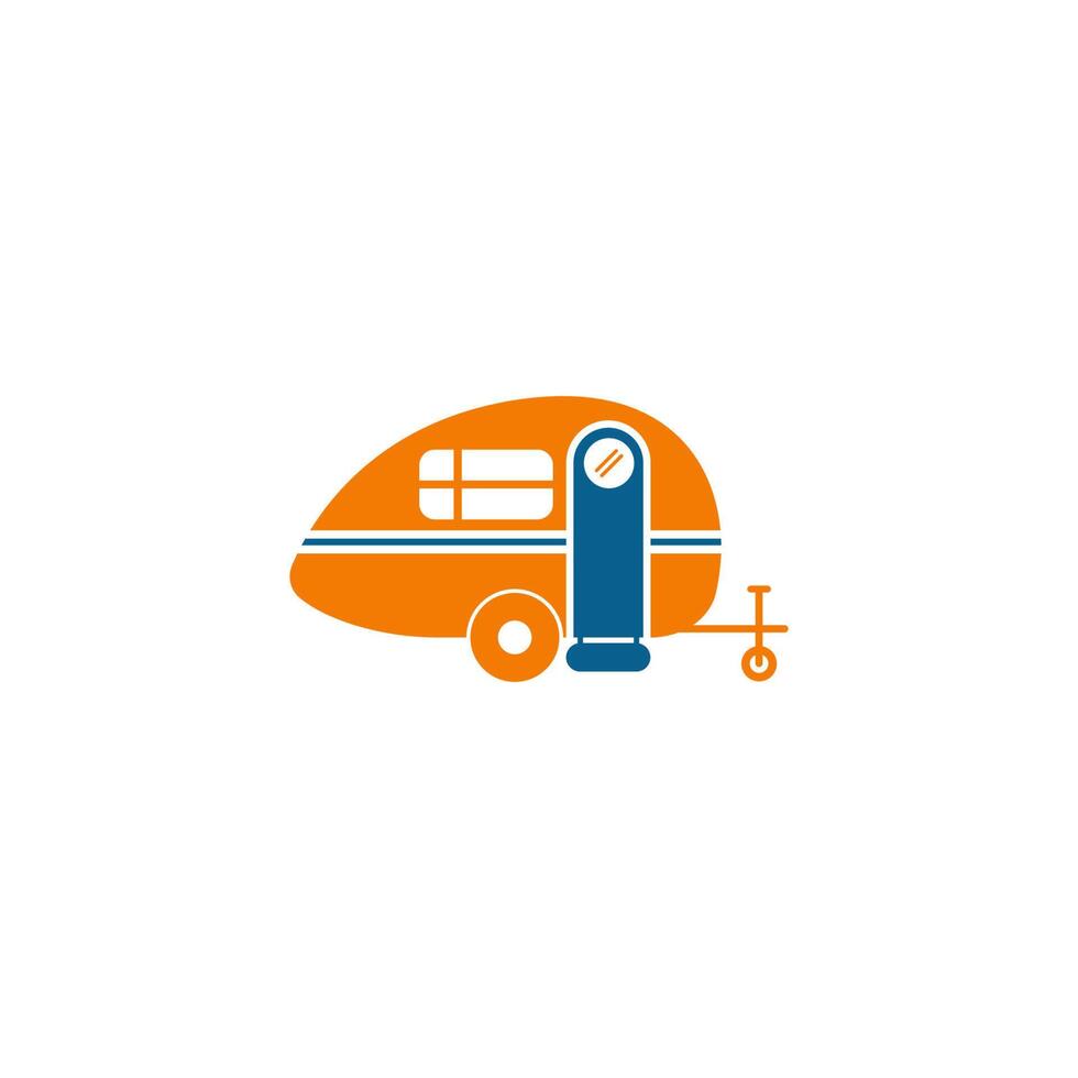vetor de design de logotipo de ícone móvel de caravana simples