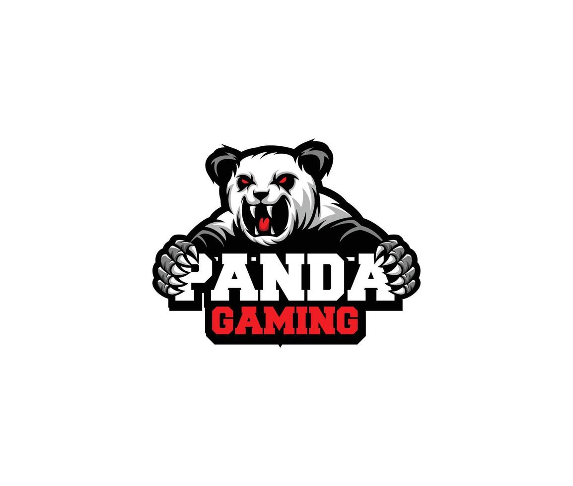 logotipo esportivo de jogos panda vetor