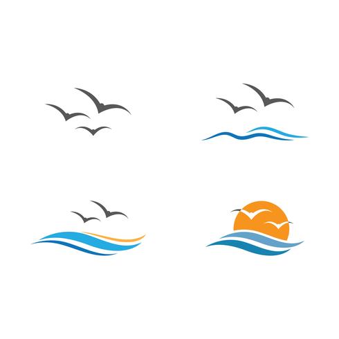 ícone e símbolo de gaivota vetor