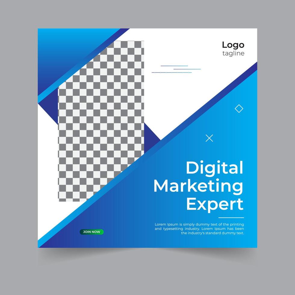 webinar de negócios para postagem de mídia social de marketing digital para postagem de mídia social, design de forma geométrica de modelo de banner de negócios para elementos abstratos atraentes postar espaço de fundo para texto vetor