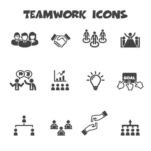 símbolo de ícones de trabalho em equipe vetor