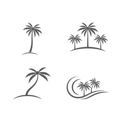Conjunto de verão palmeira vetor
