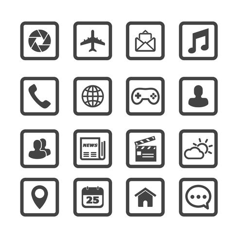 ícones de aplicativos móveis vetor