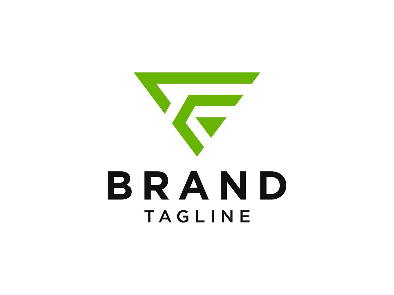 letra inicial f logotipo. estilo de origami de forma geométrica verde isolado no fundo branco. utilizável para logotipos de negócios e branding. elemento de modelo de design de logotipo de vetor plana.