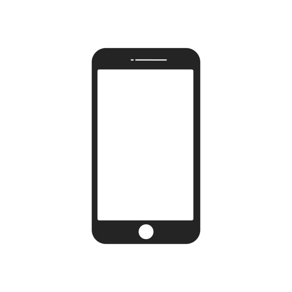 ícone de smartphone isolado no fundo branco. simular telefone com tela em branco. ilustração vetorial vetor