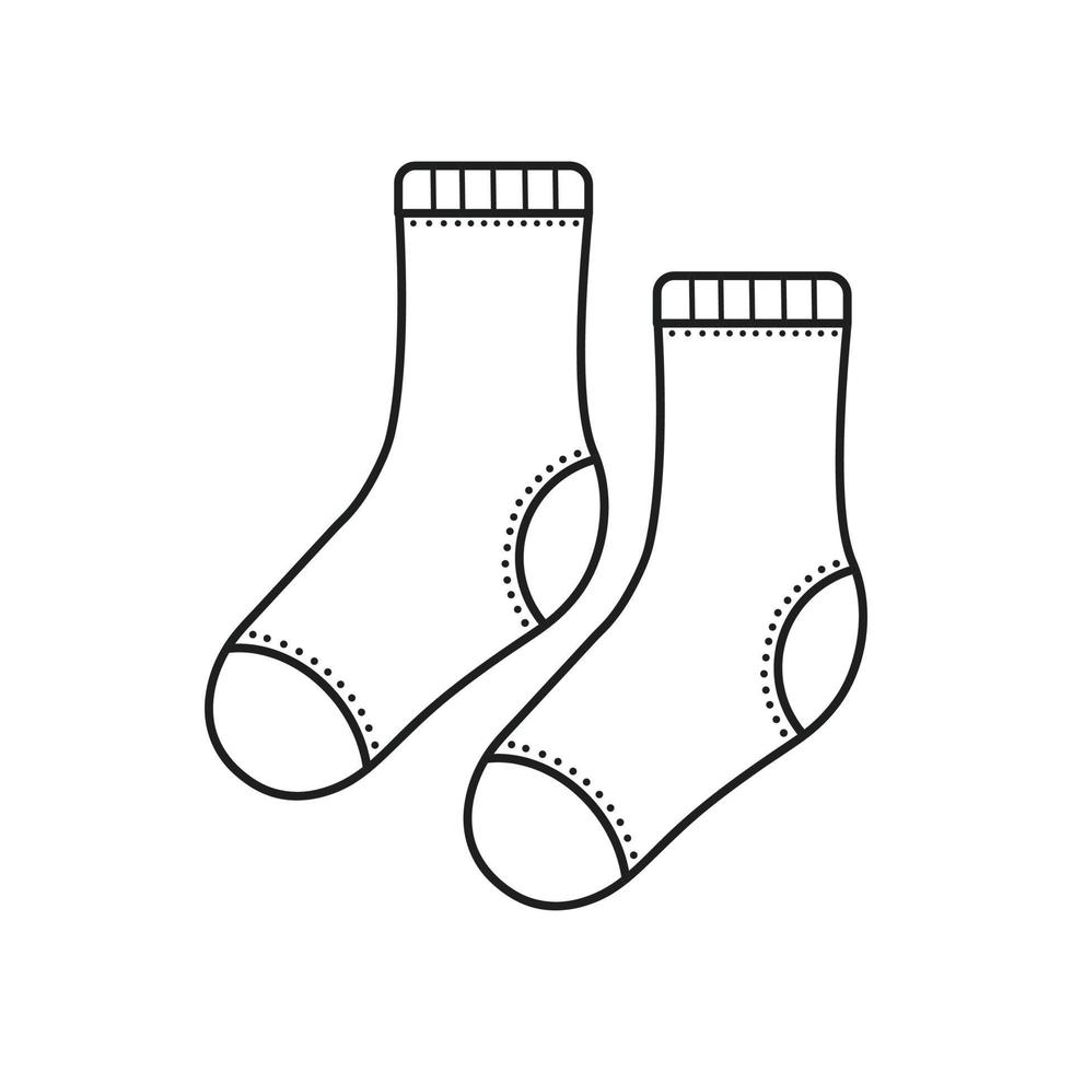 ícone de vetor de contorno de meias. ilustração isolada no fundo branco para gráficos e web design