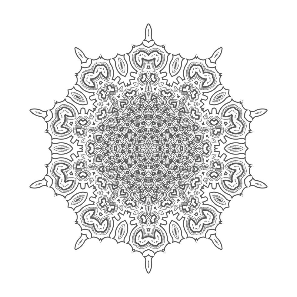 design de mandala de arte de linha elegante vetor