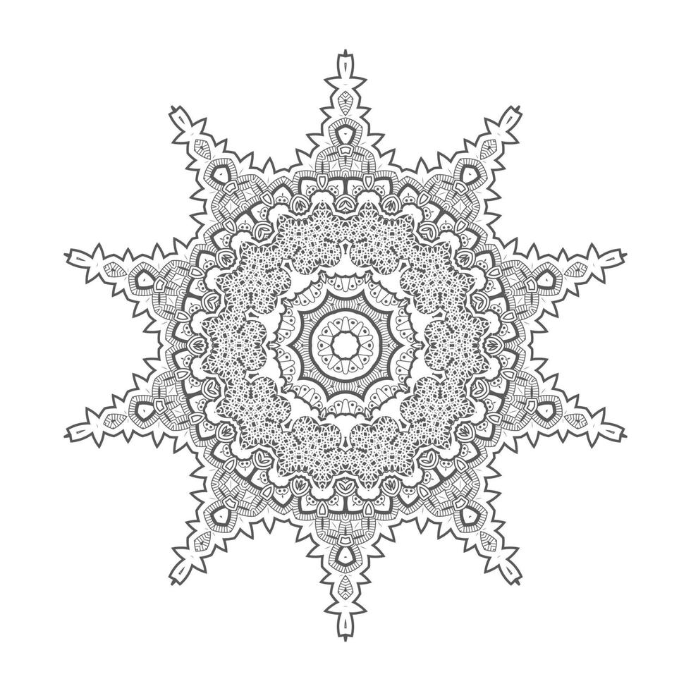 vetor de mandala de arte de linha para design