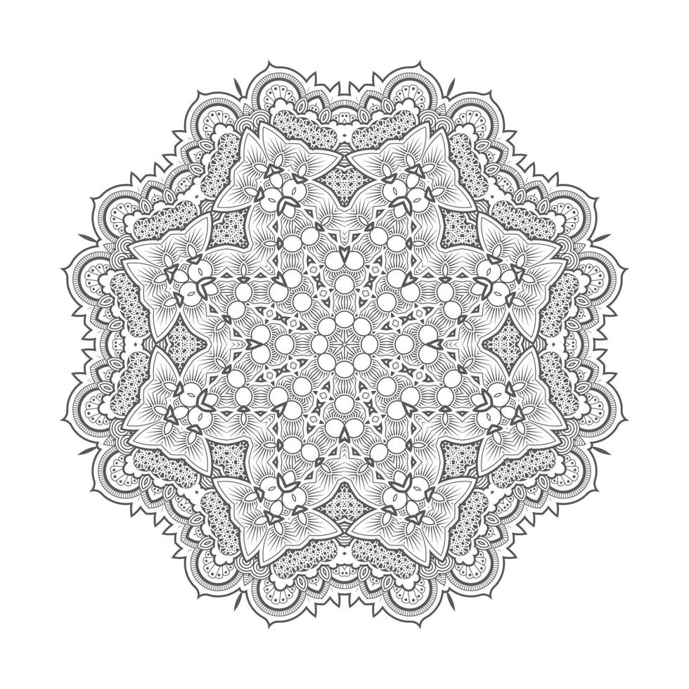 vetor de mandala de arte de linha linda para design