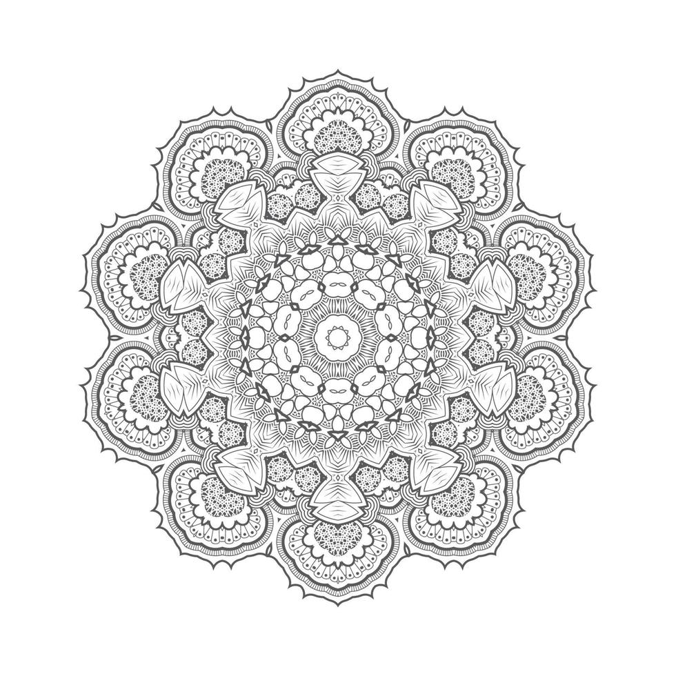 vetor de mandala de arte de linha linda para design