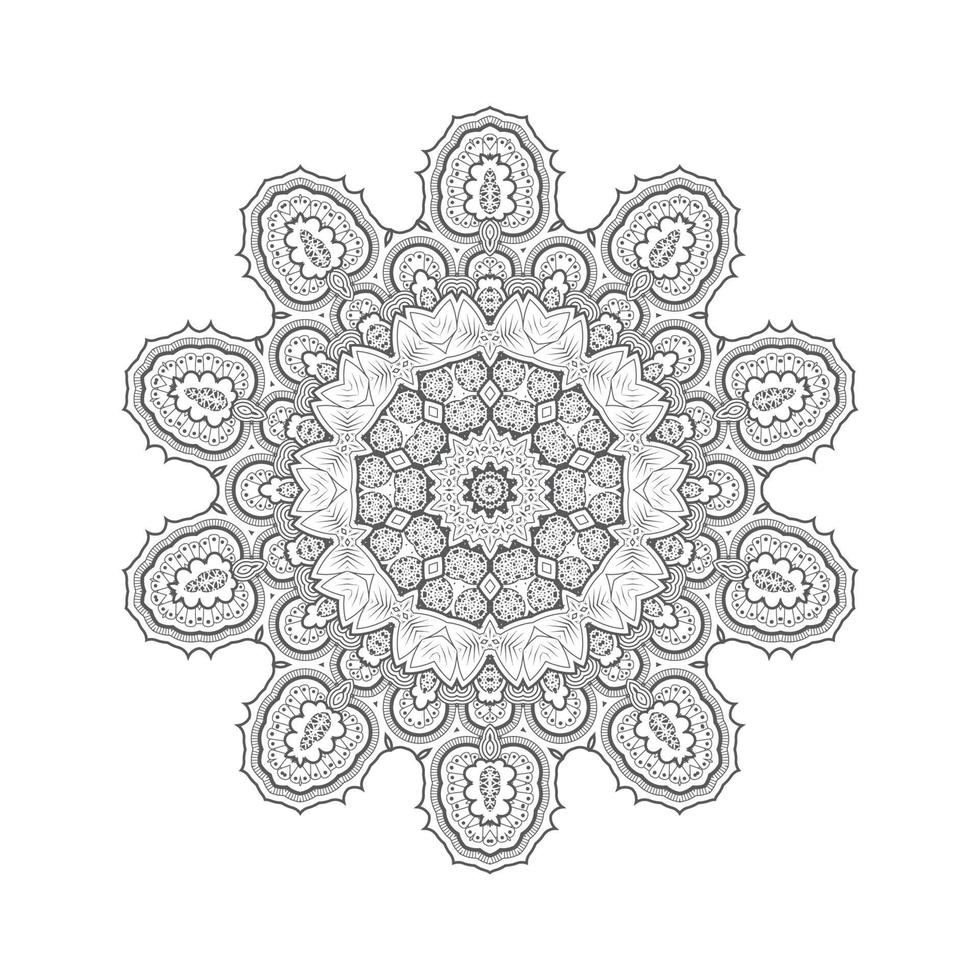 vetor de mandala de arte de linha linda